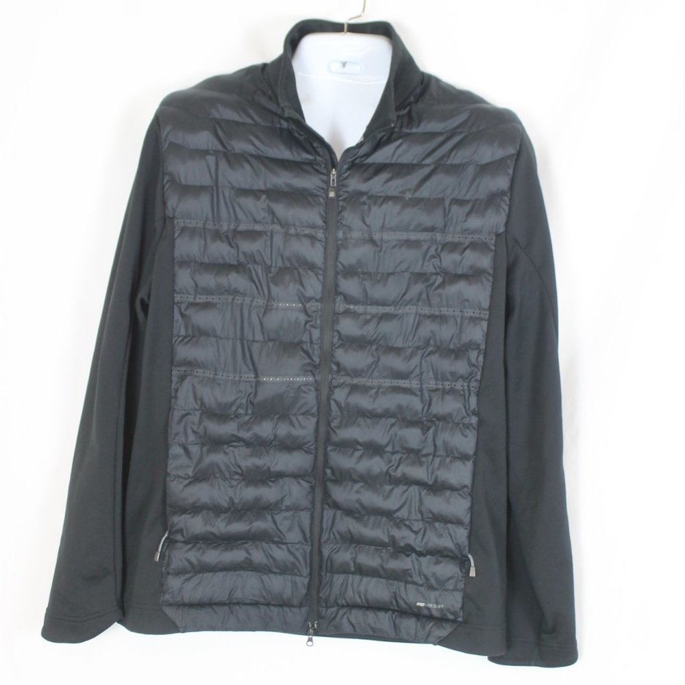 NIKE GOLF AEROLOFT Black Puffer Jacket Coat Woman Size XL Full Zipper Front L/S - Picture 1 of 14